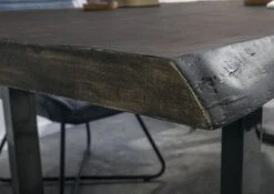 FREEFORM 5 Tavolo Da Pranzo In Legno Di Mango - Verniciato Grigio / Gambe In Ferro U Antracite Lucido 200x100 -Massivmoebel24 09 108 844 2103 6