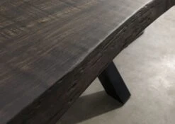 FREEFORM 5 Tavolo Da Pranzo In Legno Di Mango - Verniciato Grigio / Gambe In Ferro X Antracite Lucido 200x100 -Massivmoebel24 09 108 844 2113 5