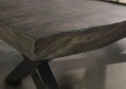 FREEFORM 5 Tavolo Da Pranzo In Legno Di Mango - Verniciato Grigio / Gambe In Ferro X Antracite Lucido 220x100 16 FREEFORM 5 Tavolo Da Pranzo In Legno Di Mango - Verniciato Grigio / Gambe In Ferro X Antracite Lucido 220x100 -Massivmoebel24 09 108 844 2113 6 1