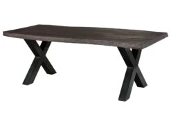 FREEFORM 5 Tavolo Da Pranzo In Legno Di Mango - Verniciato Grigio / Gambe In Ferro X Antracite Lucido 200x100 -Massivmoebel24 09 108 844 2113 9