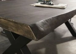 FREEFORM 5 Tavolo Da Pranzo In Legno Di Mango - Verniciato Grigio / Gambe In Ferro X Antracite Matt 200x100 -Massivmoebel24 09 108 844 2213 4