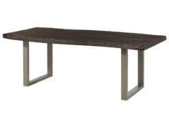 FREEFORM 5 Tavolo Da Pranzo In Legno Di Mango - Verniciato Grigio / Gambe In Ferro U Argento Matt 220x100 -Massivmoebel24 09 108 844 2903 11