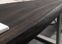 FREEFORM 5 Tavolo Da Pranzo In Legno Di Mango - Verniciato Grigio / Gambe In Ferro U Argento Matt 220x100 -Massivmoebel24 09 108 844 2903 5