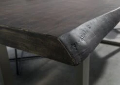 FREEFORM 5 Tavolo Da Pranzo In Legno Di Mango - Verniciato Grigio / Gambe In Ferro U Argento Matt 220x100 -Massivmoebel24 09 108 844 2903 6