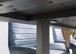 FREEFORM 5 Tavolo Da Pranzo In Legno Di Mango - Verniciato Grigio / Gambe In Ferro U Argento Matt 220x100 -Massivmoebel24 09 108 844 2903 7