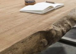 FREEFORM 5 Tavolo Da Pranzo In Legno Di Mango - Verniciato Beige / Gambe In Ferro U Argento Matt 200x100 -Massivmoebel24 09 108 844 4903 5