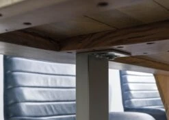 FREEFORM 5 Tavolo Da Pranzo In Legno Di Mango - Verniciato Beige / Gambe In Ferro U Argento Matt 200x100 -Massivmoebel24 09 108 844 4903 7