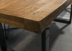 FREEFORM 5 Tavolo Da Pranzo In Legno Di Mango - Verniciato Natur / Gambe In Ferro U Antracite Lucido 180x90 -Massivmoebel24 09 108 844 9103 6 1