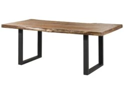 FREEFORM 5 Tavolo Da Pranzo In Legno Di Mango - Verniciato Natur / Gambe In Ferro U Antracite Matt 180x90 -Massivmoebel24 09 108 844 9203 9