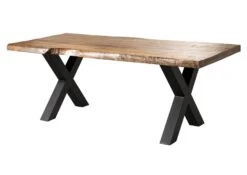 FREEFORM 5 Tavolo Da Pranzo In Legno Di Mango - Verniciato Natur / Gambe In Ferro X Antracite Matt 180x90 -Massivmoebel24 09 108 844 9213 11 1
