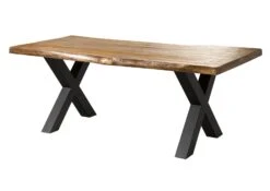 FREEFORM 5 Tavolo Da Pranzo In Legno Di Mango - Verniciato Natur / Gambe In Ferro X Antracite Matt 180x90 -Massivmoebel24 09 108 844 9213 9 1