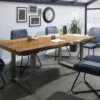 FREEFORM 5 Tavolo Da Pranzo In Legno Di Mango - Verniciato Natur / Gambe In Ferro U Argento Matt 200x100 -Massivmoebel24 09 108 844 9903 1