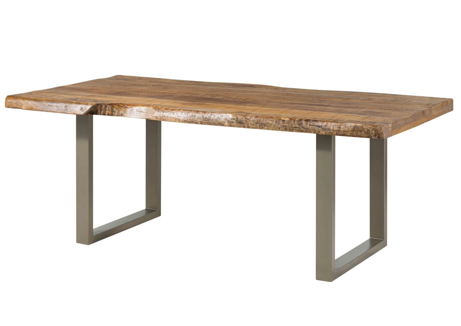 FREEFORM 5 Tavolo Da Pranzo In Legno Di Mango - Verniciato Natur / Gambe In Ferro U Argento Matt 200x100 12 FREEFORM 5 Tavolo Da Pranzo In Legno Di Mango - Verniciato Natur / Gambe In Ferro U Argento Matt 200x100 - immagine 10