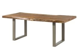 FREEFORM 5 Tavolo Da Pranzo In Legno Di Mango - Verniciato Natur / Gambe In Ferro U Argento Matt 200x100 20 FREEFORM 5 Tavolo Da Pranzo In Legno Di Mango - Verniciato Natur / Gambe In Ferro U Argento Matt 200x100 -Massivmoebel24 09 108 844 9903 9