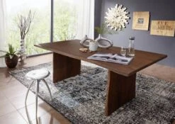 Tavolo Da Pranzo In Legno Di Acacia 200x100x76 Marrone Laccato PURE ACACIA #215