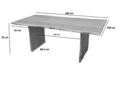 Tavolo Da Pranzo In Legno Di Acacia 200x100x76 Marrone Laccato PURE ACACIA #215 -Massivmoebel24 09 108 886 2014 8