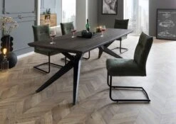 NATURAL IDOL #300 Tavolo Da Pranzo In Legno Di Acacia - Laccato / Grigio 200x100x77,5