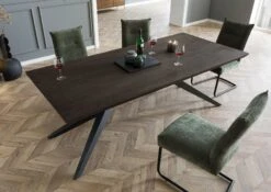 NATURAL IDOL #302 Tavolo Da Pranzo In Legno Di Acacia - Laccato / Grigio 240x100x77,5 -Massivmoebel24 09 110 455 3000 3 1