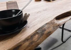 FREEFORM 5 Tavolo Da Pranzo In Legno Di Sheesham - Sabbiato Natur / Gambe Incrociate Antracite Lucido 220x100 -Massivmoebel24 09 110 834 3124 6 1