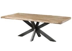 FREEFORM 5 Tavolo Da Pranzo In Legno Di Mango - Verniciato Beige / Gambe Incrociate Antracite Lucido 200x100 -Massivmoebel24 09 110 844 4124 9