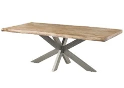 FREEFORM 5 Tavolo Da Pranzo In Legno Di Mango - Verniciato Beige / Gambe Incrociate Argento 200x100 13 FREEFORM 5 Tavolo Da Pranzo In Legno Di Mango - Verniciato Beige / Gambe Incrociate Argento 200x100 -Massivmoebel24 09 110 844 4924 9