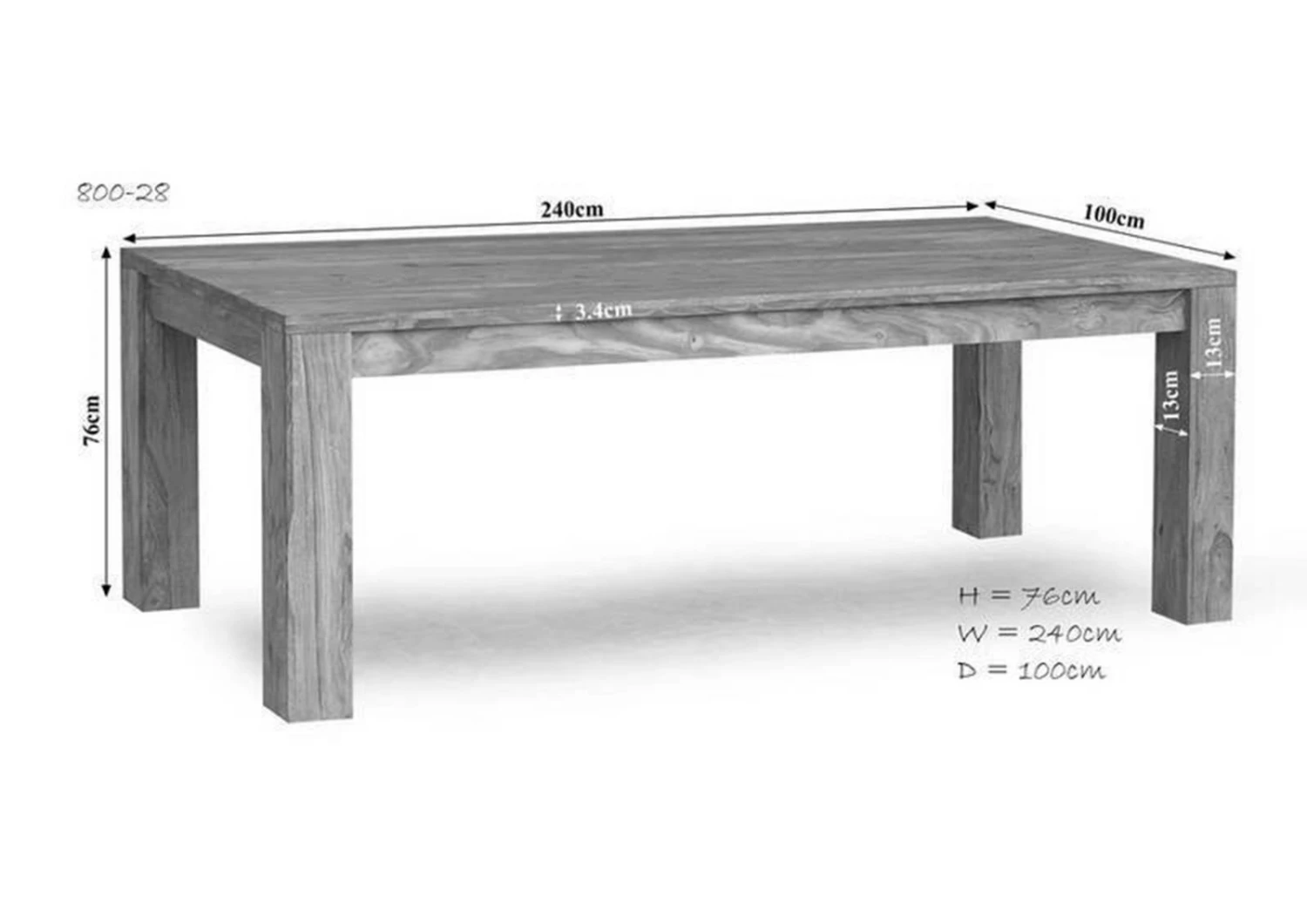 Tavolo Da Pranzo In Legno Di Sheesham / Palissandro 240x100x76 Marrone Oliato NATURE BROWN #828 9 Tavolo Da Pranzo In Legno Di Sheesham / Palissandro 240x100x76 Marrone Oliato NATURE BROWN #828 - immagine 7