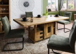 Esstisch Mango 200x100x76 Natur Lackiert RAILWAY #198