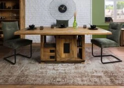 Esstisch Mango 200x100x76 Natur Lackiert RAILWAY #198 -Massivmoebel24 09 112 772 0098 03