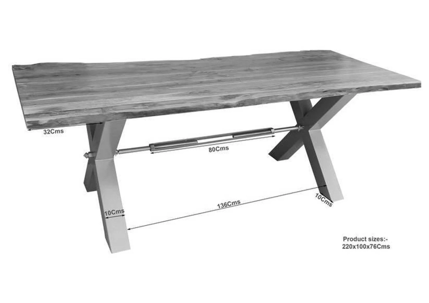 Tavolo Da Pranzo In Legno Di Acacia 220x110x76 Grigio Scuro Laccato IRON LABEL #177 8 Tavolo Da Pranzo In Legno Di Acacia 220x110x76 Grigio Scuro Laccato IRON LABEL #177 - immagine 6