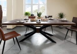 Tavolo Da Pranzo In Legno Di Mango 240x107x76 Marrone Laccato STILMÖBEL #122 -Massivmoebel24 09 114 823 0022 3