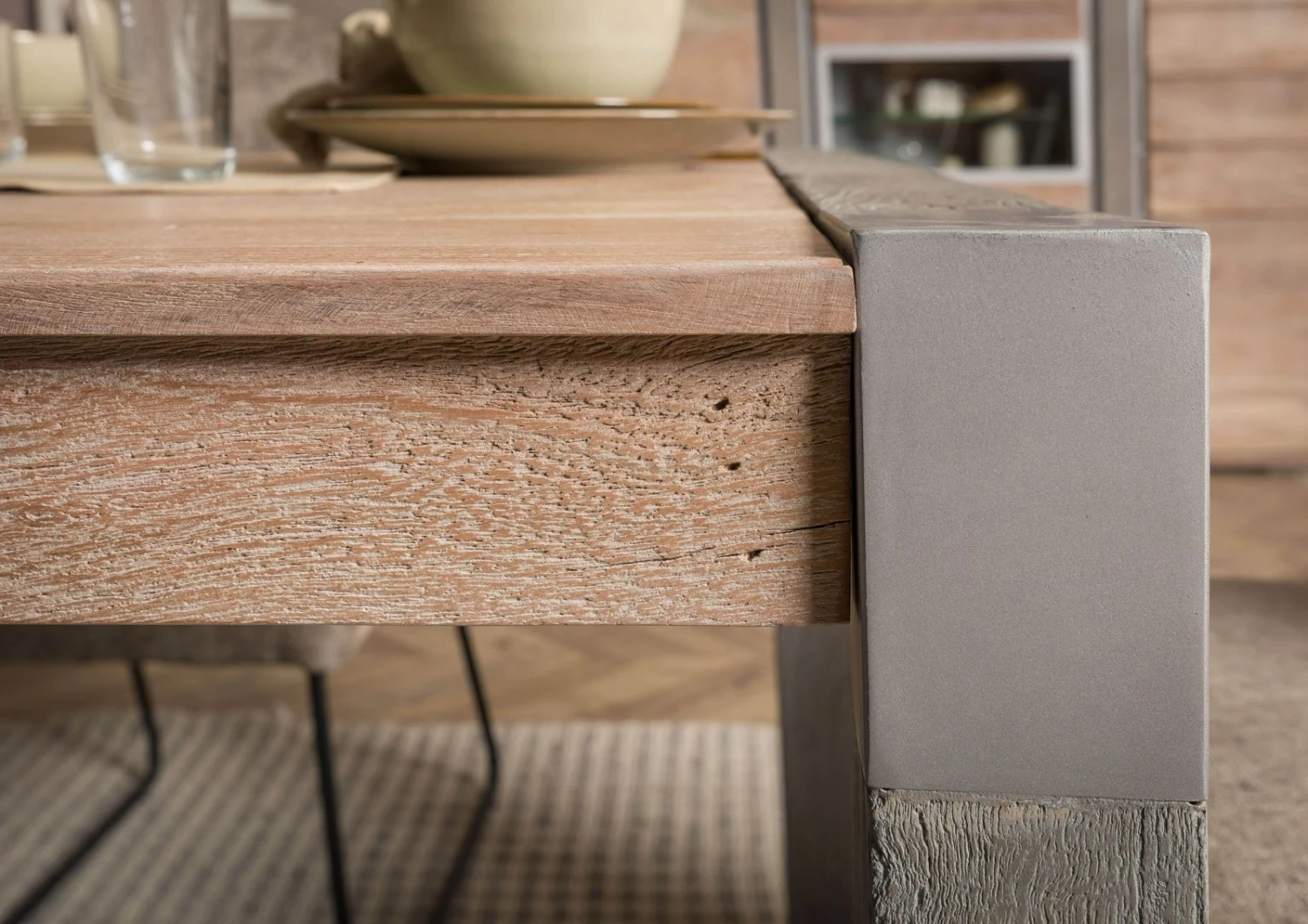 AMSTERDAM #117 Tavolo Da Pranzo In Legno Di Acacia - Laccato / Natur 240x100x76 8 AMSTERDAM #117 Tavolo Da Pranzo In Legno Di Acacia - Laccato / Natur 240x100x76 - immagine 6