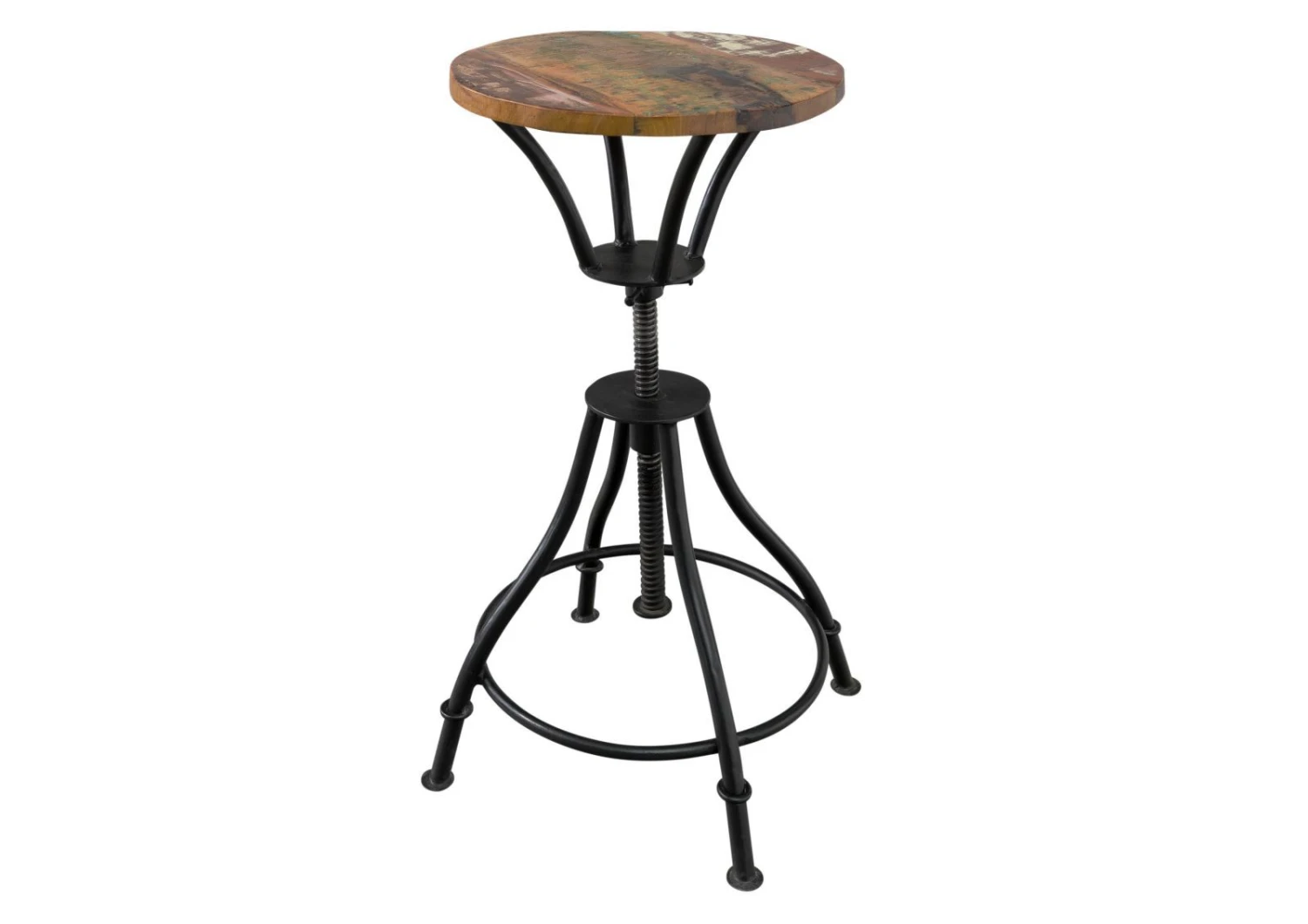 INDUSTRIAL #19 Sgabello In Legno Riciclato E Ferro - Laccato Multicolore 40x40x60-85 10 INDUSTRIAL #19 Sgabello In Legno Riciclato E Ferro - Laccato Multicolore 40x40x60-85 - immagine 8