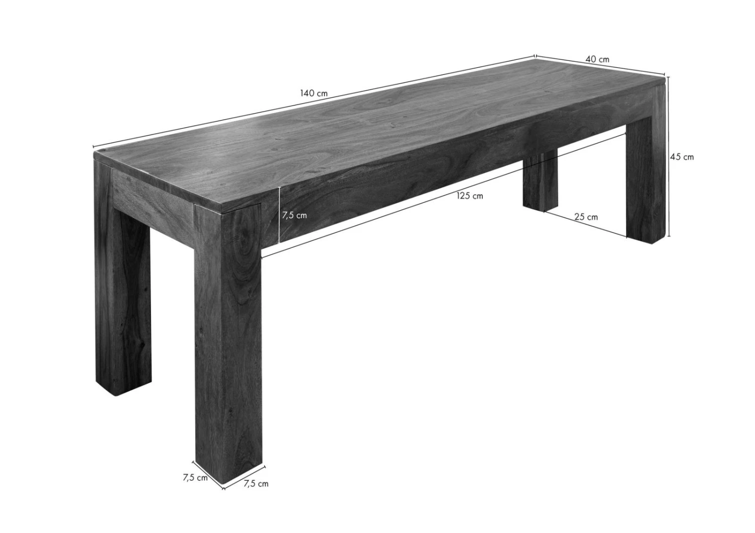 OXFORD #0014 Panca In Legno Di Acacia - Laccato / Miele 140x40x45 9 OXFORD #0014 Panca In Legno Di Acacia - Laccato / Miele 140x40x45 - immagine 7