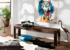 TORONTO #130 Panca In Legno Di Sheesham - Decapato / Smoked Cherry 140x35x45