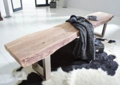 FREEFORM #133 Panca In Legno Di Acacia - Laccato / Natural Stone 175x38x45 -Massivmoebel24 09 125 814 0132 3