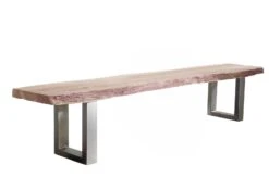 FREEFORM #133 Panca In Legno Di Acacia - Laccato / Natural Stone 175x38x45 -Massivmoebel24 09 125 814 0132 9