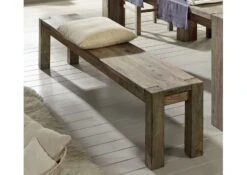 NATURE GREY #140 Panca In Legno Di Sheesham - Oliato / Grigio 160x35x45