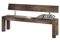 NATURE GREY #701 Panca Con Schienale In Legno Di Sheesham - Oliato / Grigio 160x35x76 -Massivmoebel24 09 126 550 1031 9