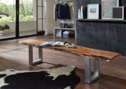 FREEFORM 2 Panca In Legno Di Acacia - Laccato / Noce 180x38x45