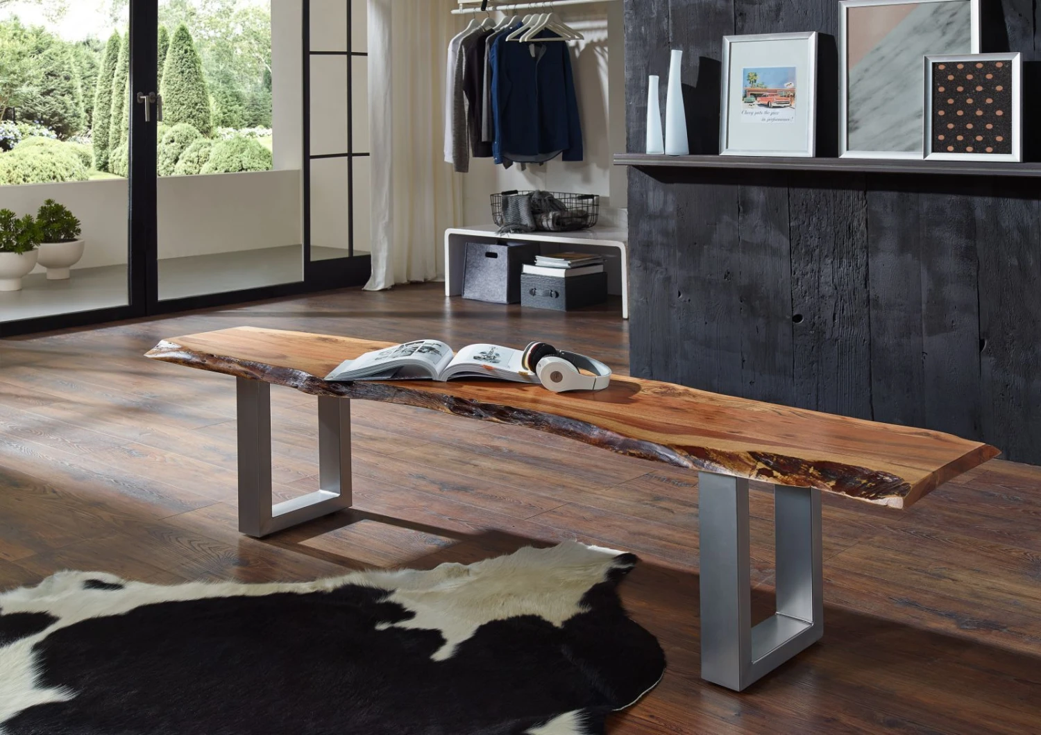 FREEFORM 2 Panca In Legno Di Acacia - Laccato / Noce 180x38x45 3 FREEFORM 2 Panca In Legno Di Acacia - Laccato / Noce 180x38x45