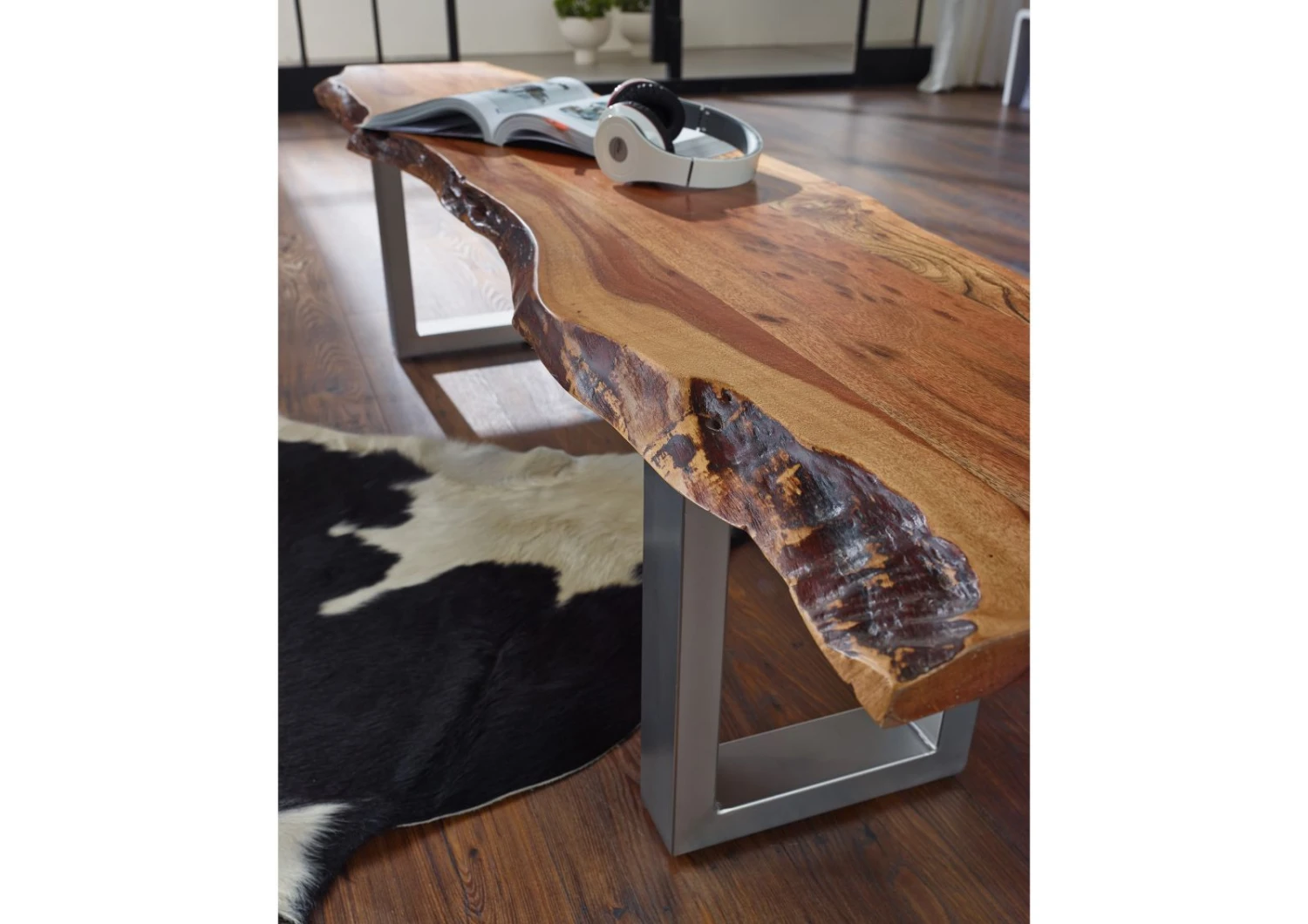 FREEFORM 2 Panca In Legno Di Acacia - Laccato / Noce 180x38x45 6 FREEFORM 2 Panca In Legno Di Acacia - Laccato / Noce 180x38x45 - immagine 4