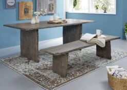 PURE ACACIA #419 Panca In Legno Di Acacia - Laccato / Grigio 200x38x45