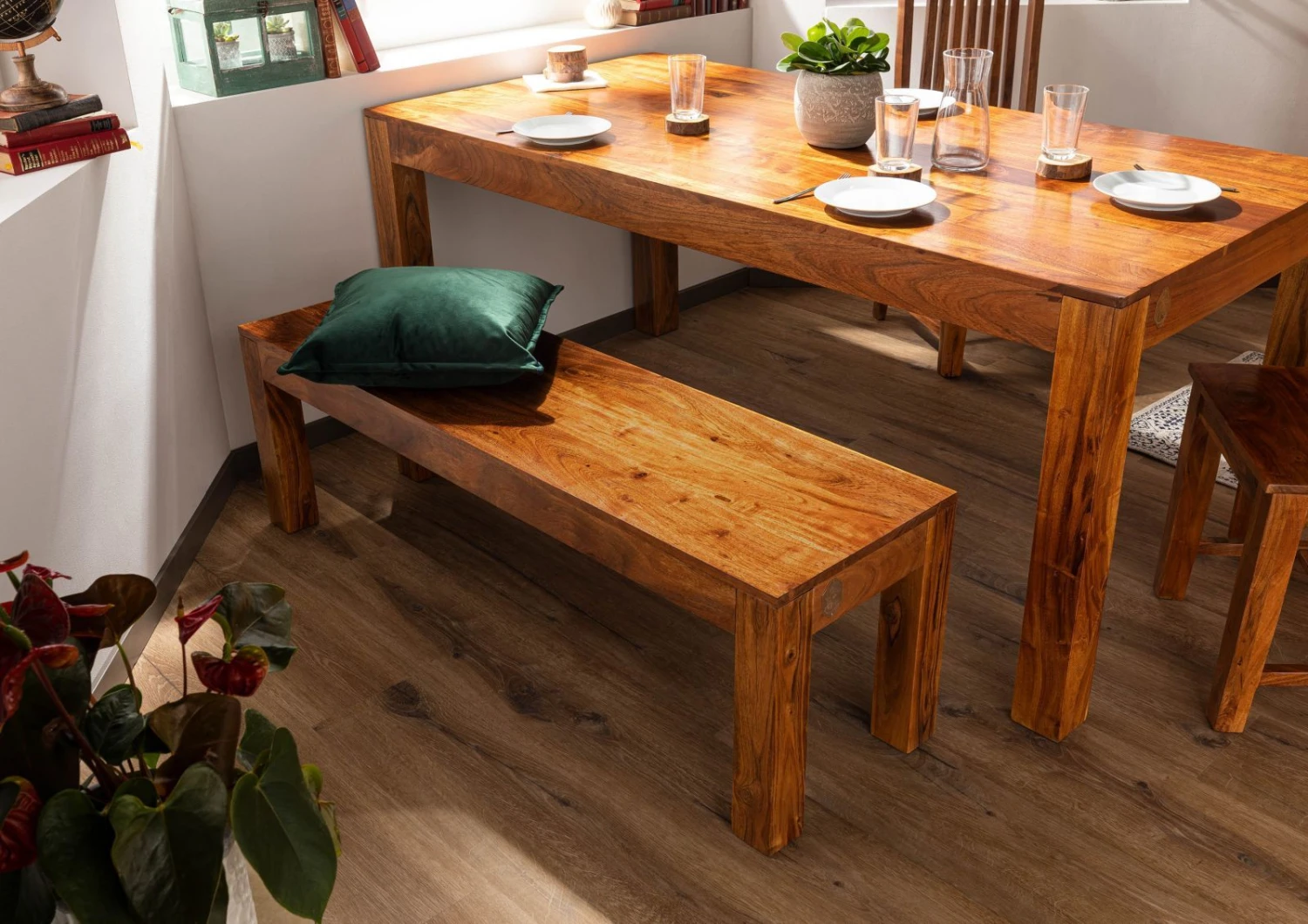 OXFORD #0016 Panca In Legno Di Acacia - Laccato / Miele 180x40x45 4 OXFORD #0016 Panca In Legno Di Acacia - Laccato / Miele 180x40x45 - immagine 2