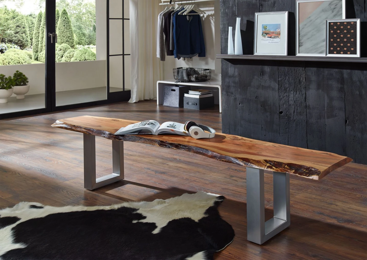 FREEFORM 2 Panca In Legno Di Acacia - Laccato / Noce 180x38x45 9 FREEFORM 2 Panca In Legno Di Acacia - Laccato / Noce 180x38x45 - immagine 7