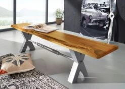 IRON LABEL #137 Panca In Legno Di Acacia - Laccato Natur 200x38x46