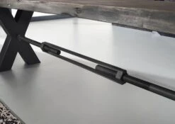 IRON LABEL #147 Panca In Legno Di Acacia - Laccato / Grigio 200x38x46 -Massivmoebel24 09 128 820 0046 5