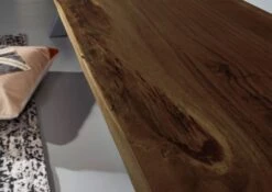 Panca In Legno Acacia - Laccato / Marrone 180x38x46 IRON LABEL #151 -Massivmoebel24 09 128 820 0051 5 1