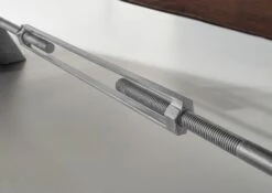 IRON LABEL #152 Panca In Legno Di Acacia - Laccato / Marrone 200x38x46 -Massivmoebel24 09 128 820 0051 6