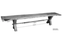 IRON LABEL #137 Panca In Legno Di Acacia - Laccato Natur 200x38x46 -Massivmoebel24 09 130 820 0032 8 1