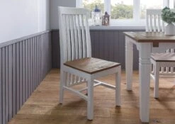 Sedia In Legno Di Mango 45x54x108 Laccato Bianco TOULOUSE #113